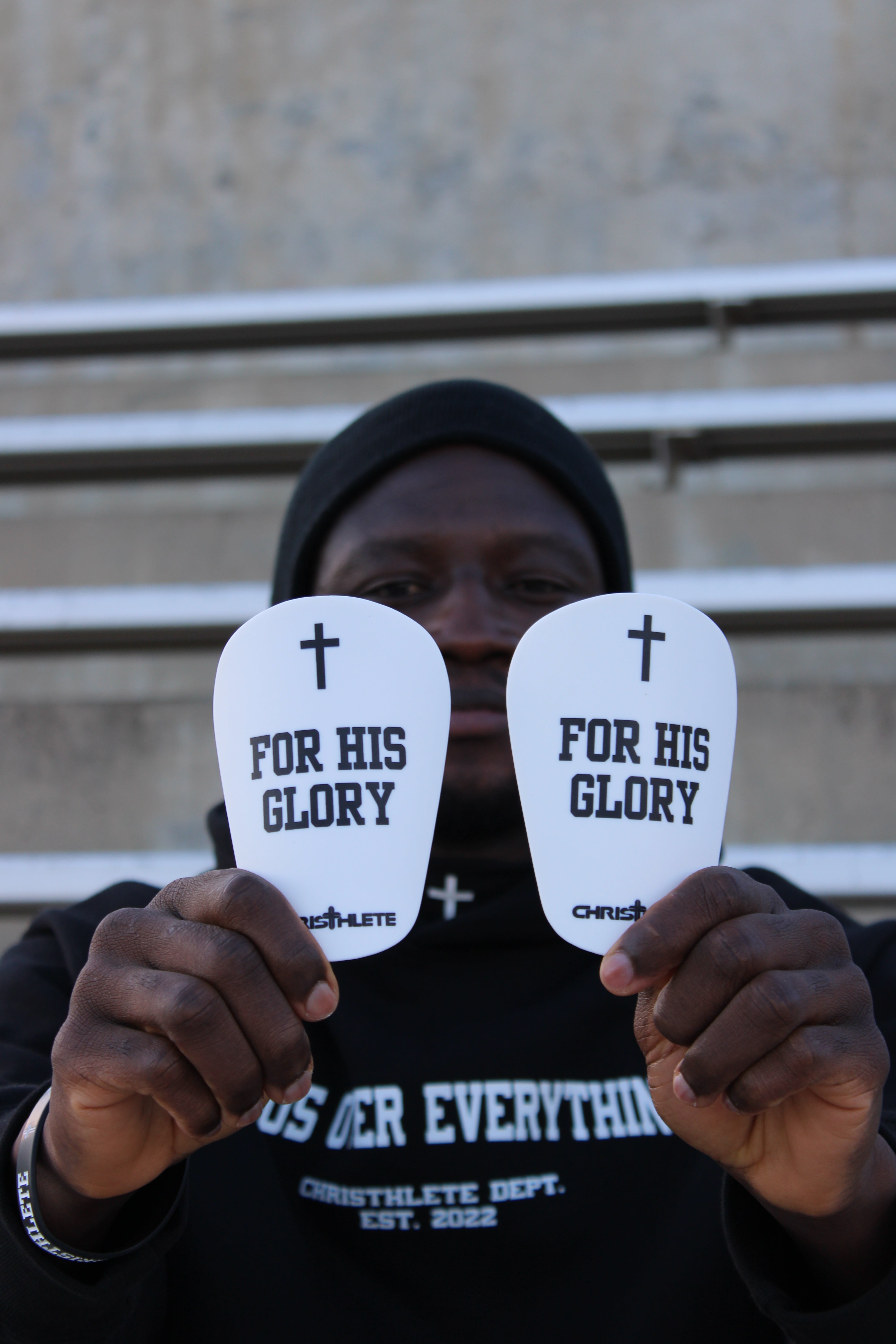 Image of For His Glory Soccer Shin Pads - White