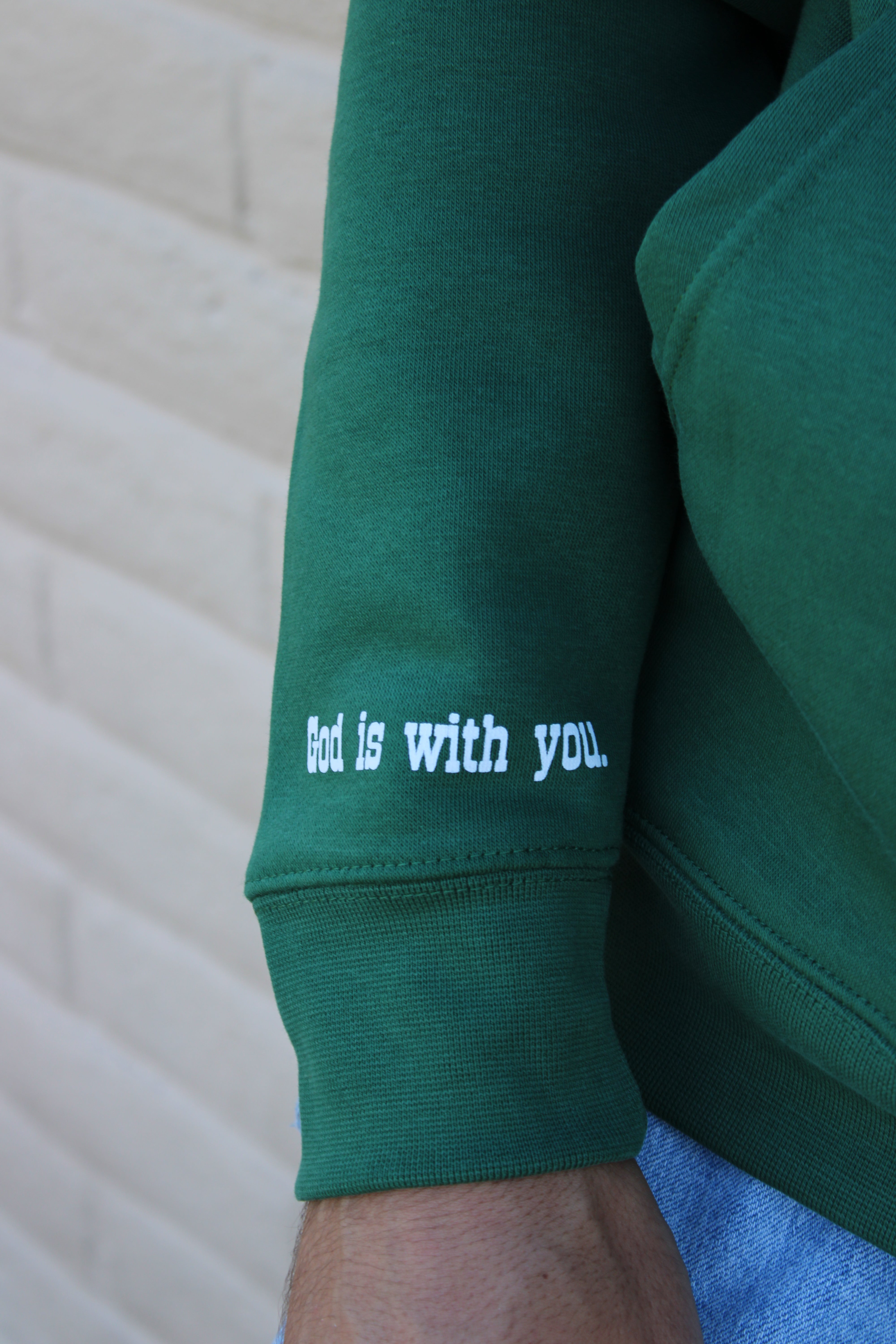 Image of Emmanuel God With Us Heavy Hoodie ‘Forest Green’