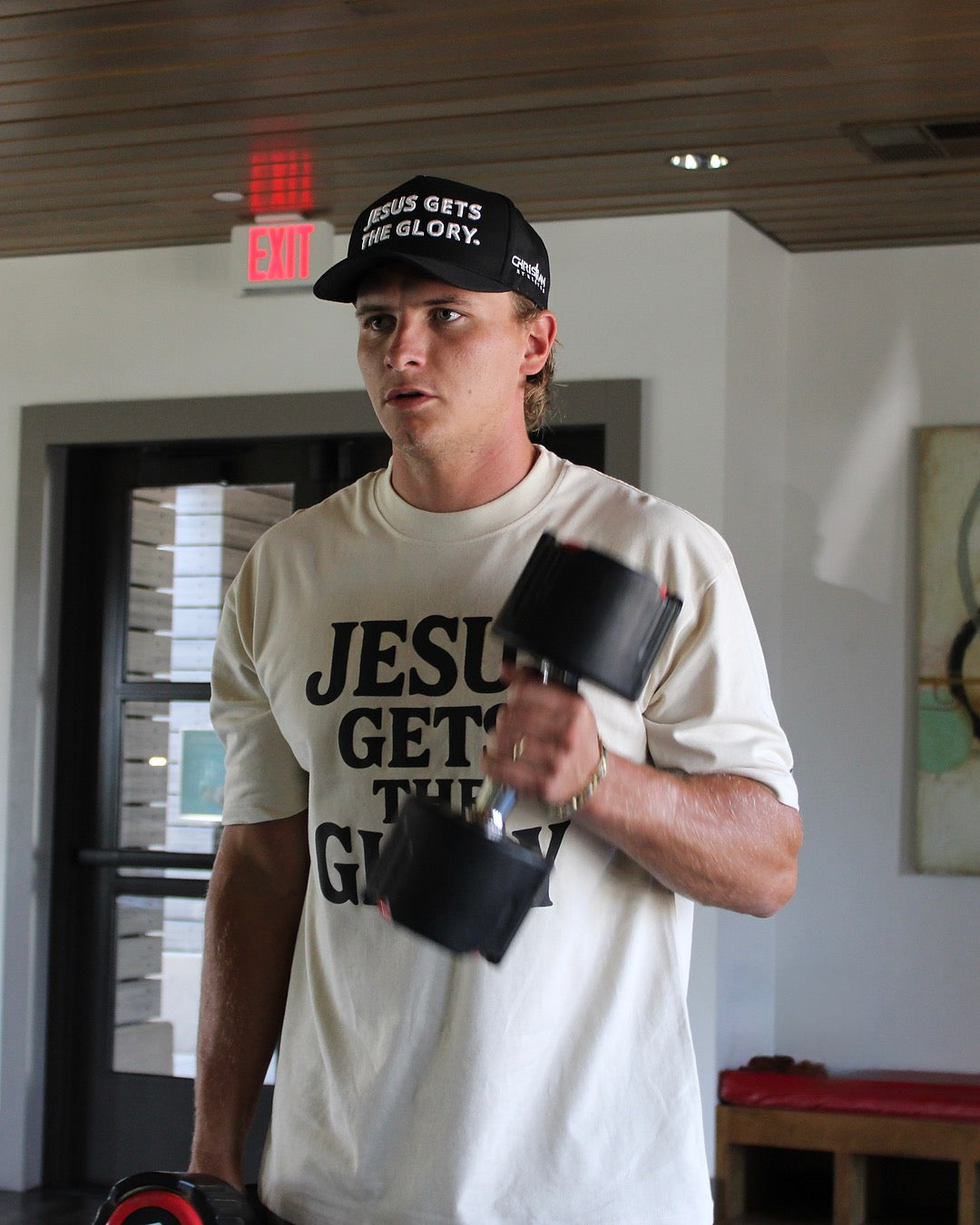 Image of Jesus Gets The Glory Tee Beige (Made for the bold in Christ)