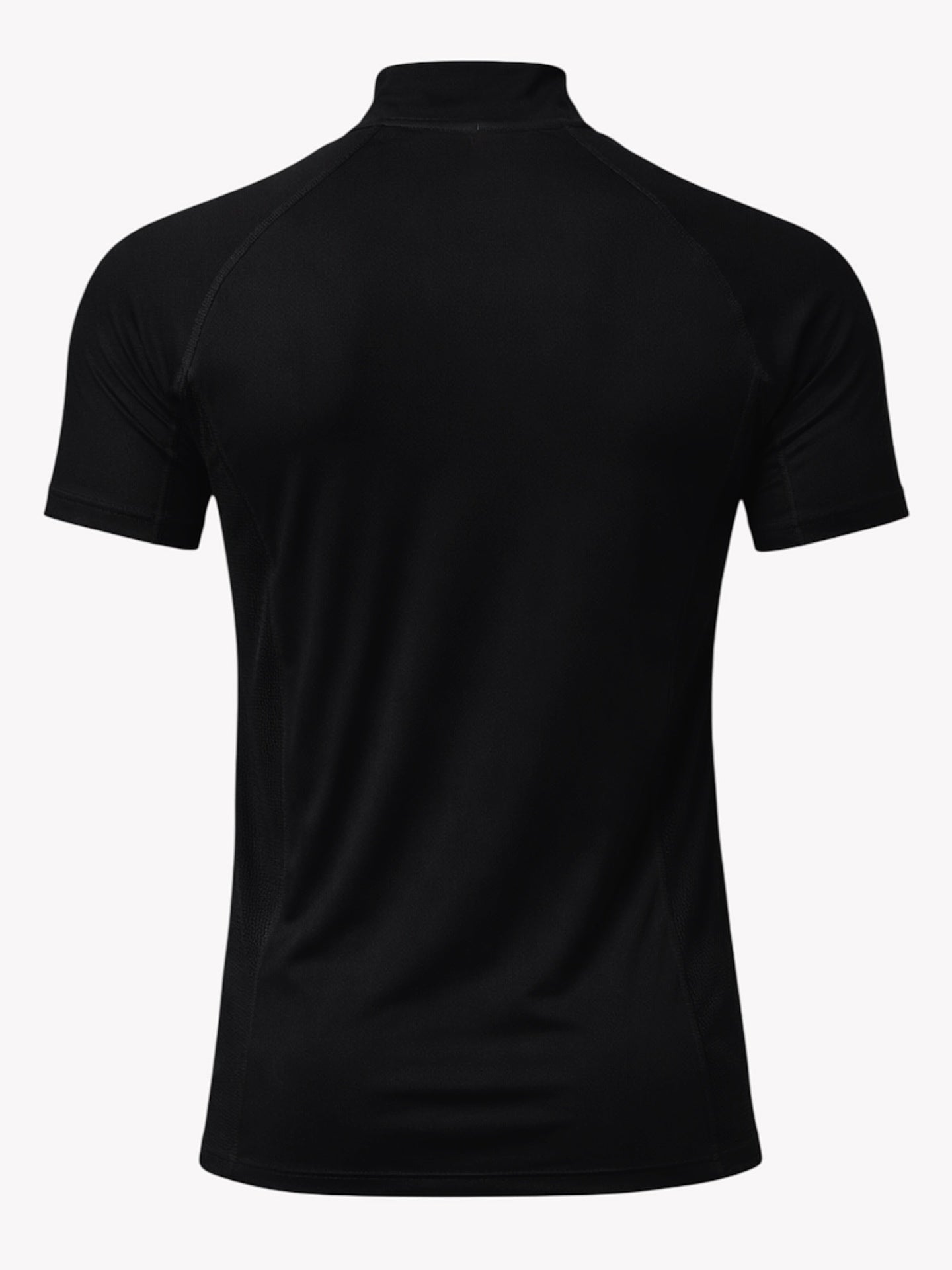 Image of Black short-sleeve shirt on a white background