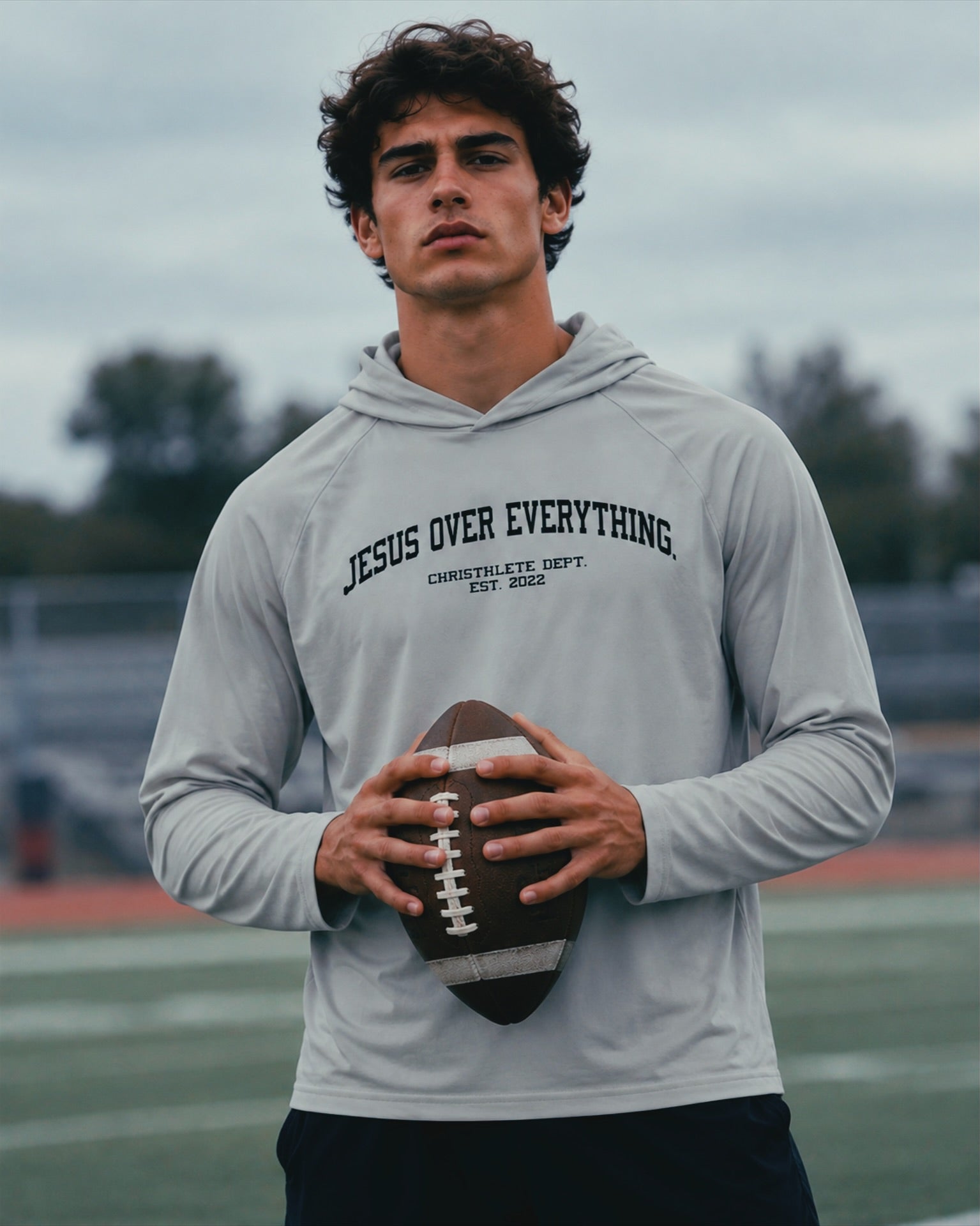 Image of Jesus Over Everything Lightweight Hoodie 'Silver'