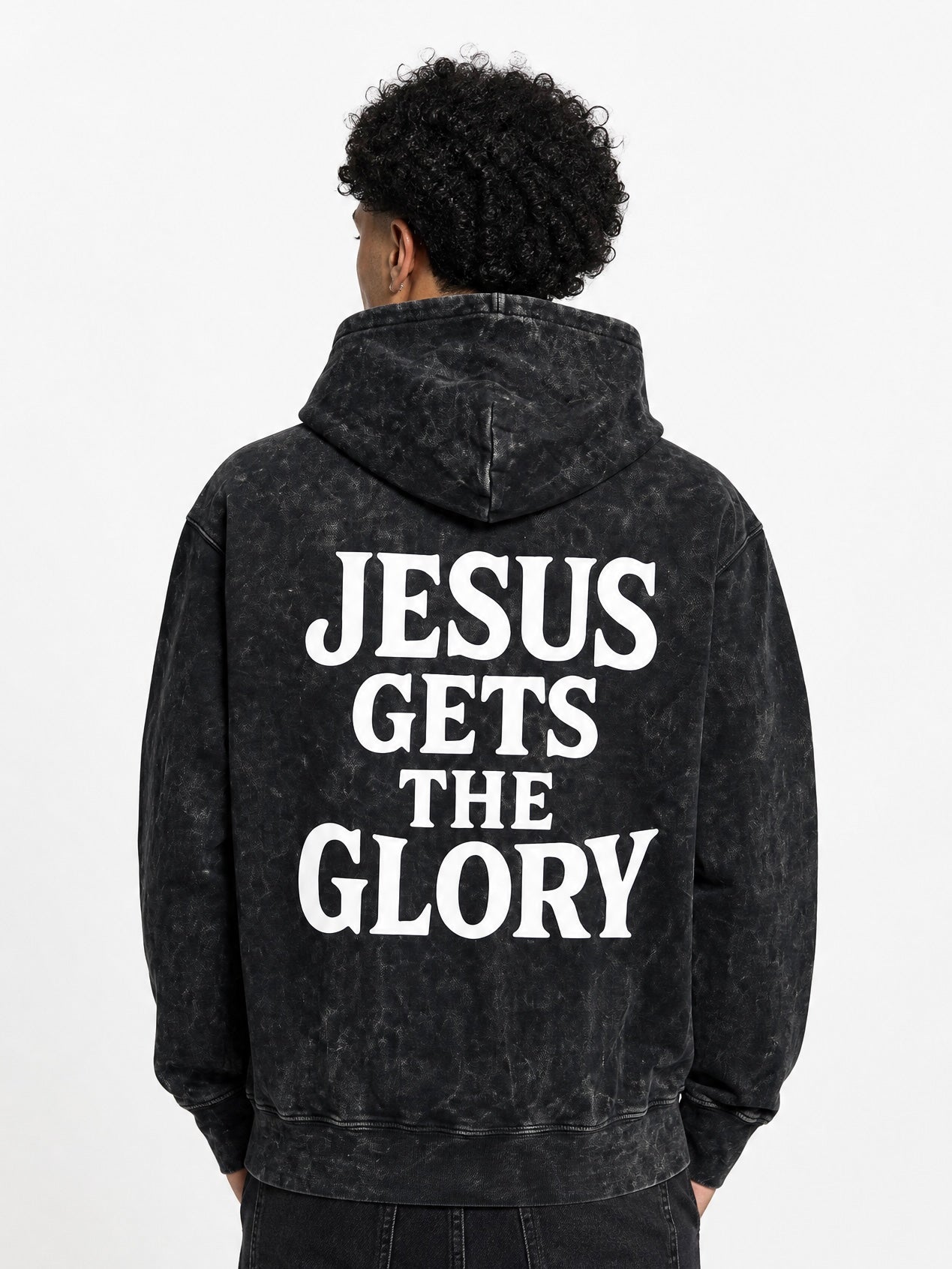 Image of Jesus Gets The Glory Heavy Hoodie - Acid Washed