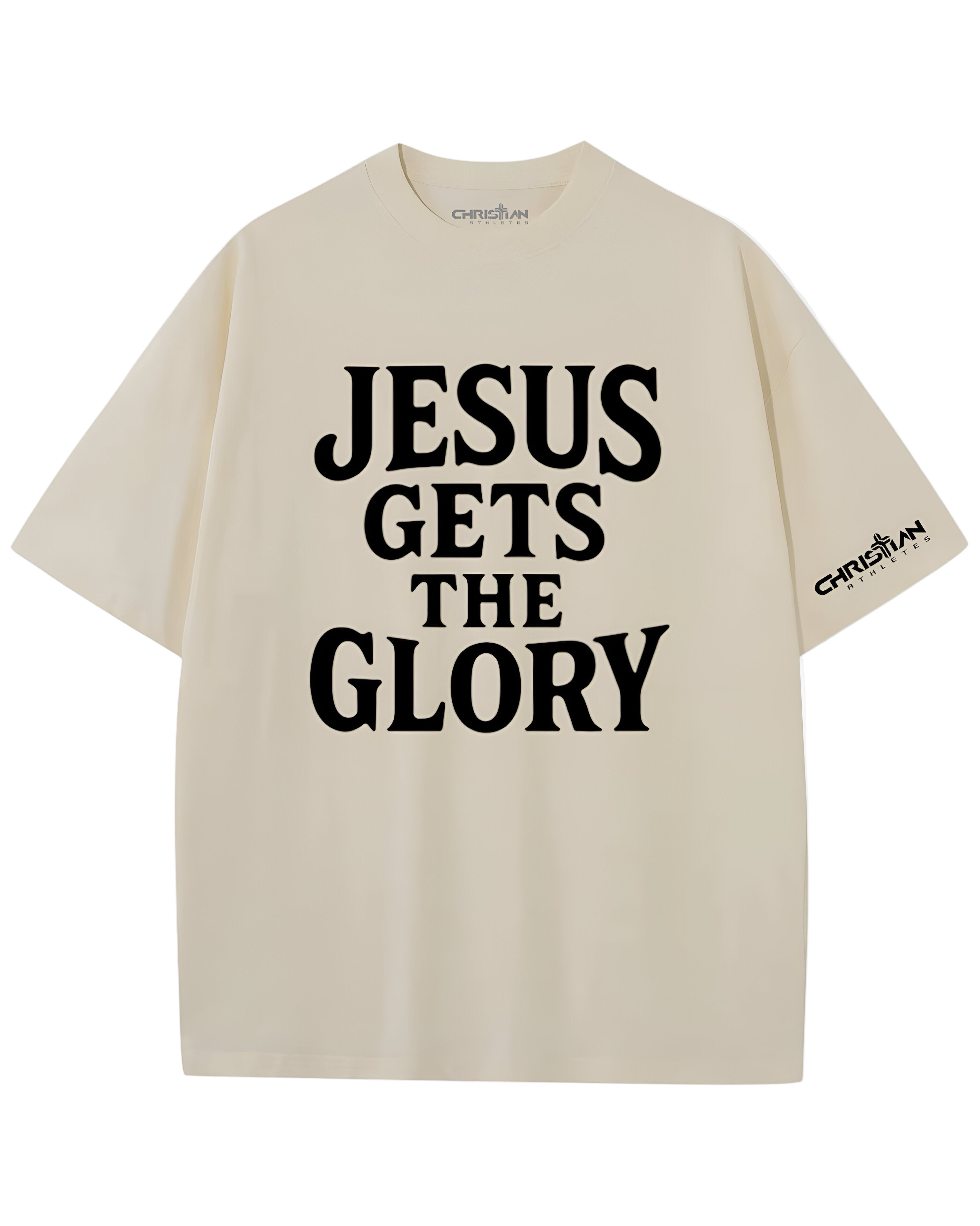Image of Jesus Gets The Glory Tee Beige (Made for the bold in Christ)