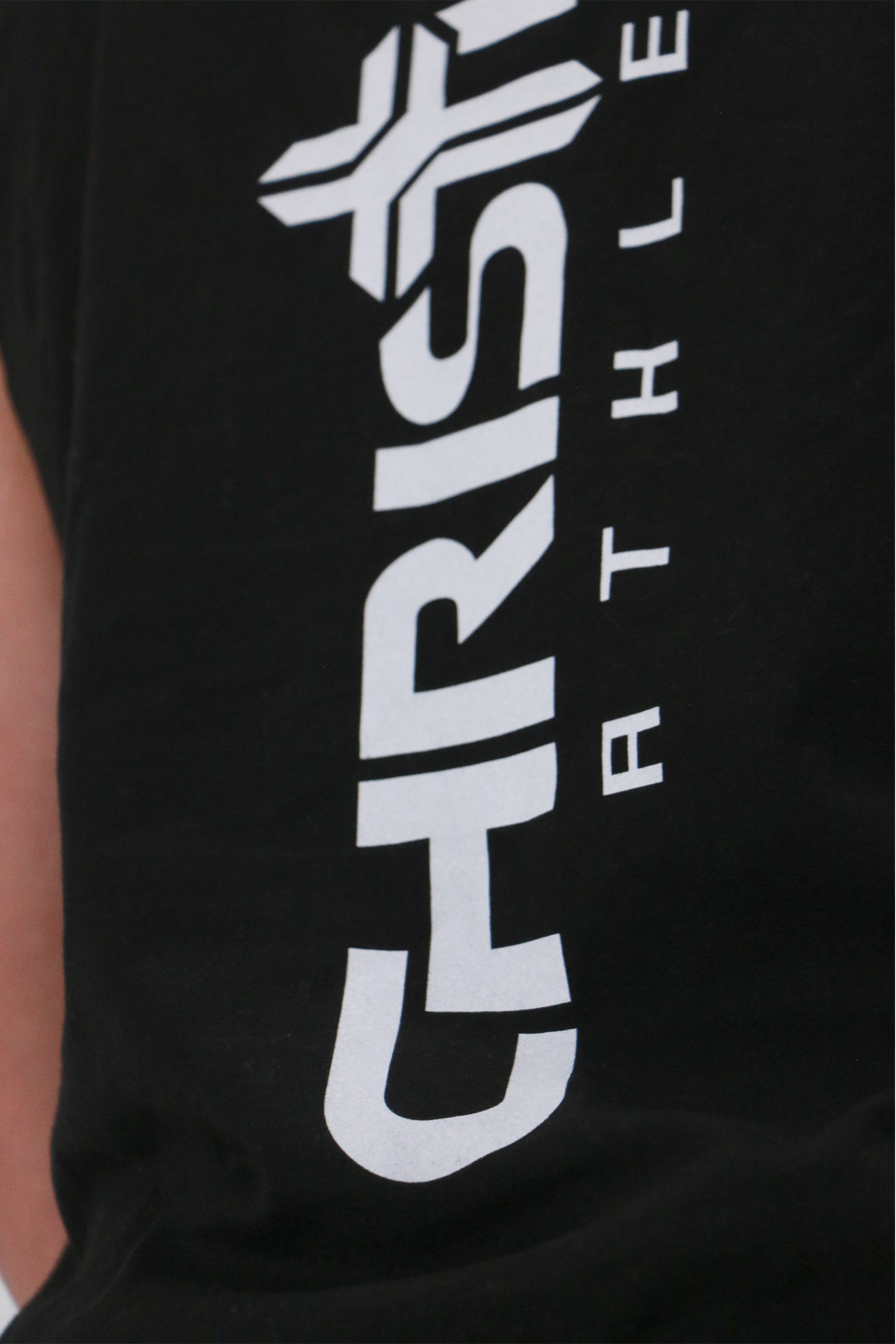 Image of Men's Cross Logo Sleeveless Hoodie Black