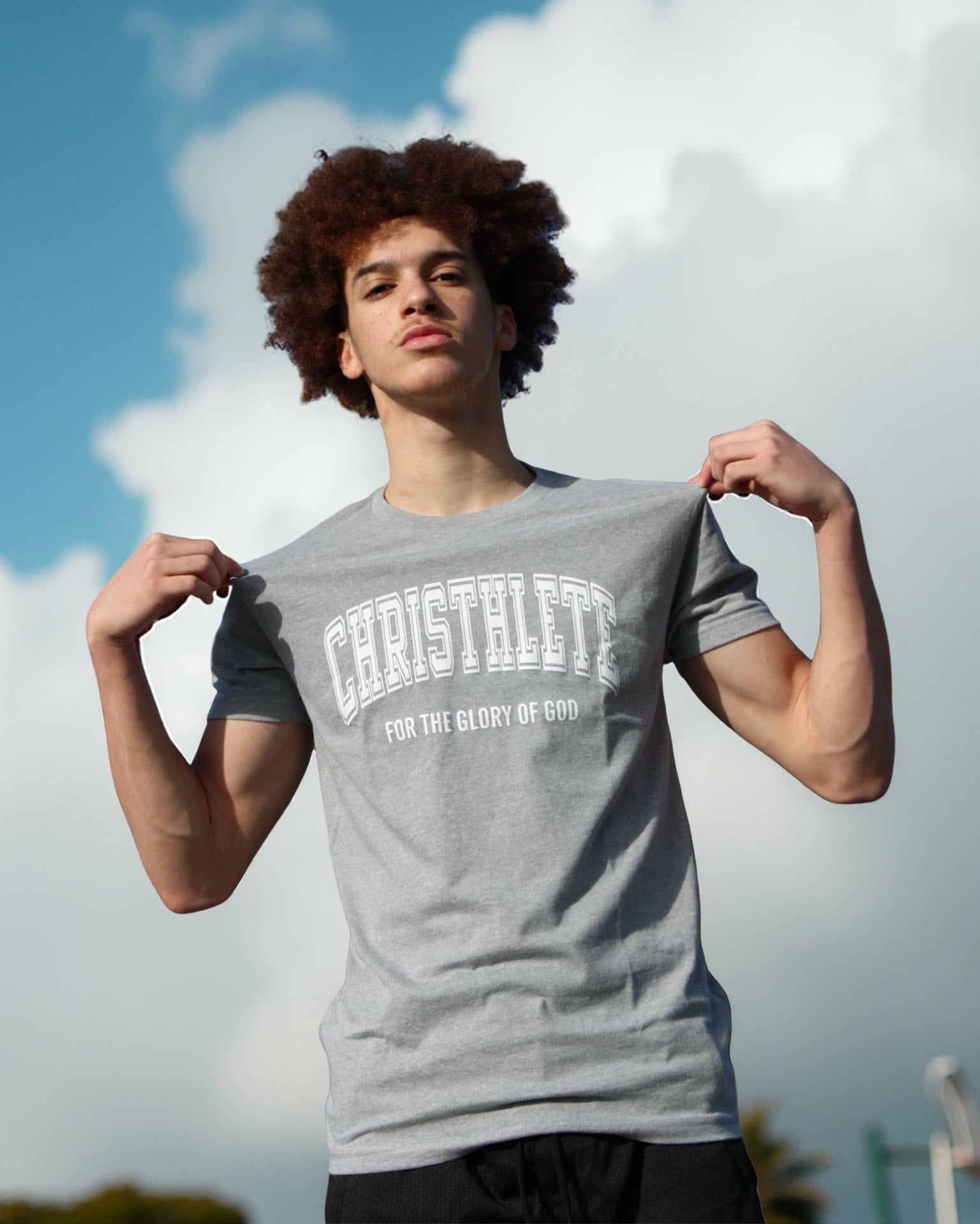 Image of Christhlete 'For the glory of God' gray performance T-shirt