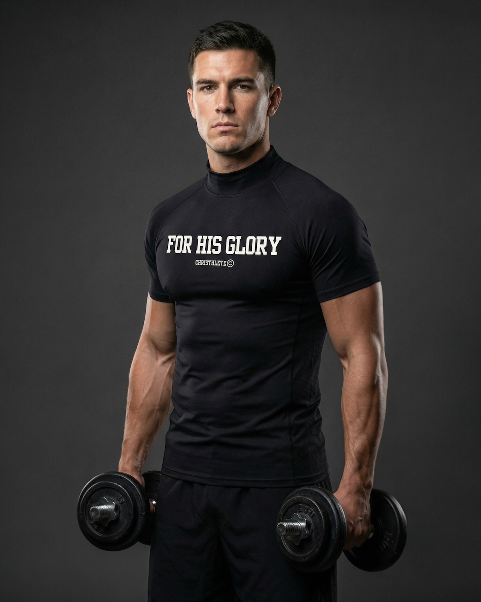 Image of 'For His Glory' Pro Compression Shirt - White