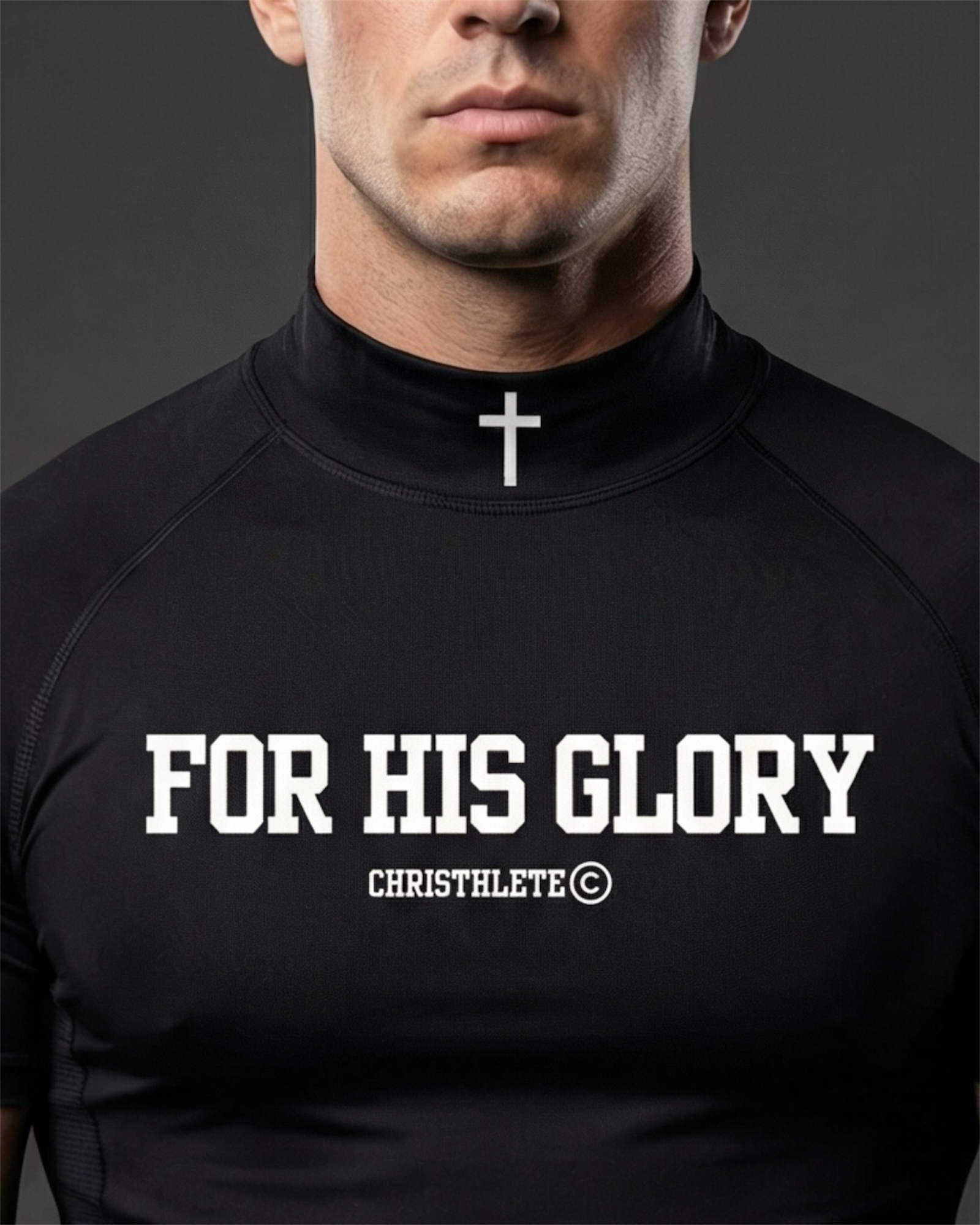 Image of 'For His Glory' Pro Compression Shirt - Black