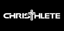 White 'CHRISTHLETE' logo on a black background
